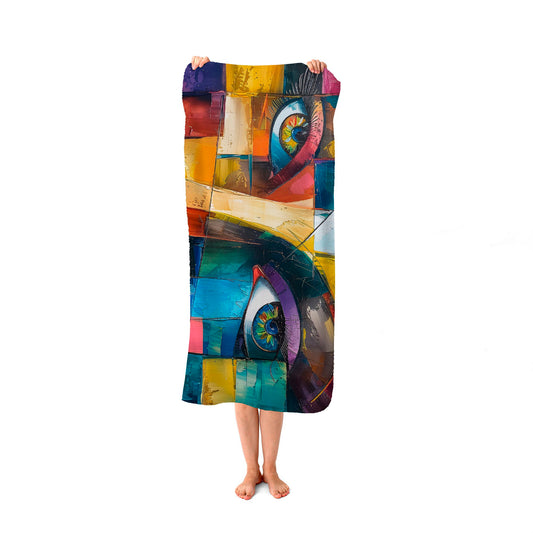 Fragmented Vision: Eyes Of The Soul Beach Towel