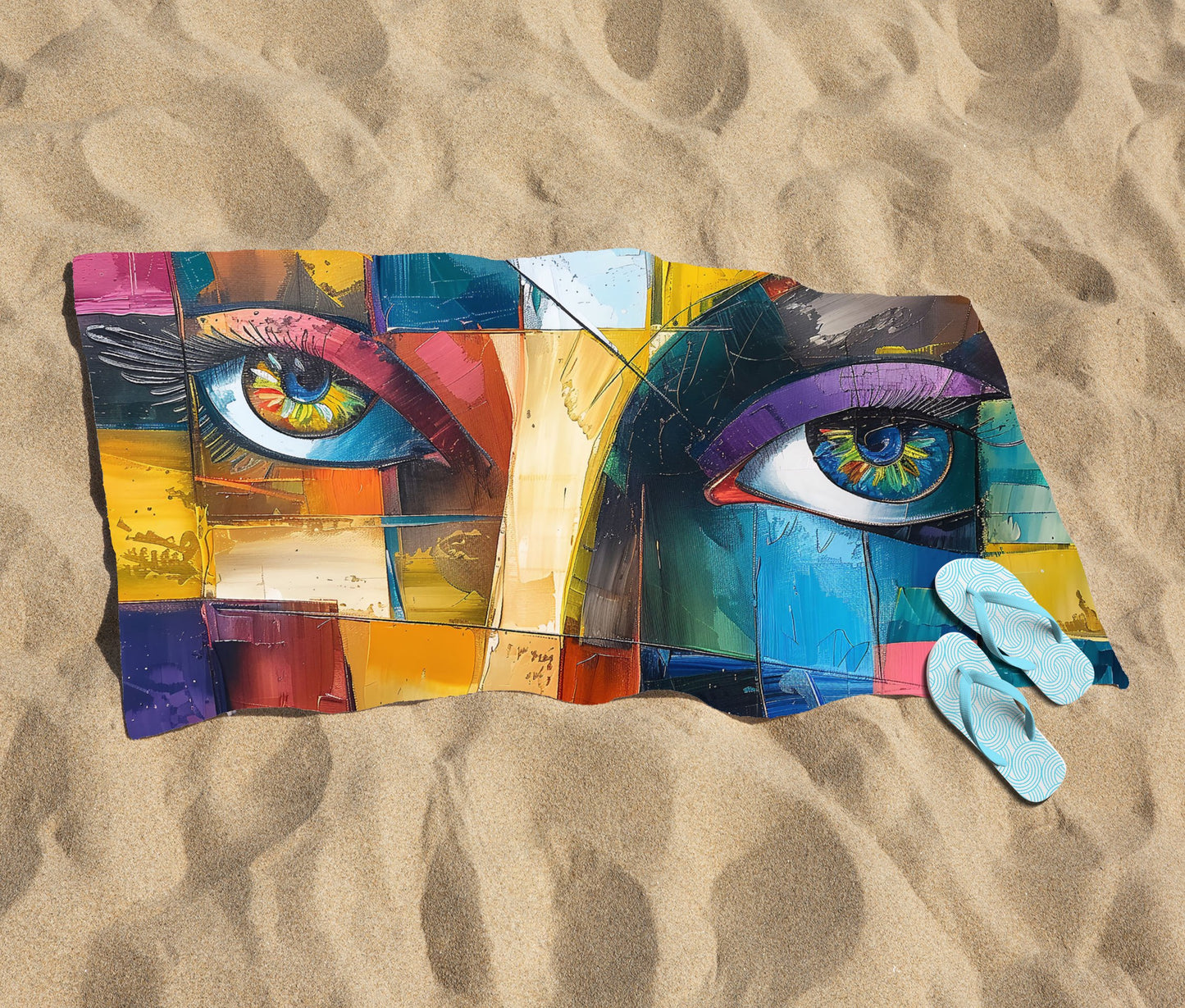 Fragmented Vision: Eyes Of The Soul Beach Towel