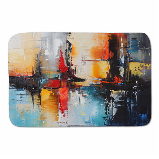 Reflective Splendour: City In Abstract Sherpa Blanket