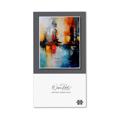Reflective Splendour: City In Abstract Jigsaw Puzzle