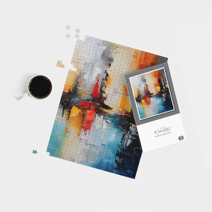 Reflective Splendour: City In Abstract Jigsaw Puzzle
