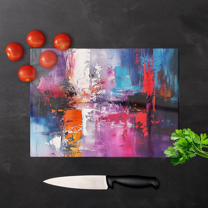 Vibrant Metropolis: A Palette Of Emotions Chopping Board