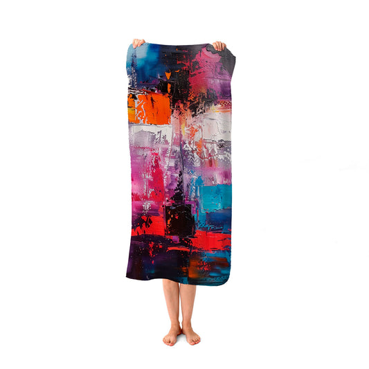 Vibrant Metropolis: A Palette Of Emotions Beach Towel