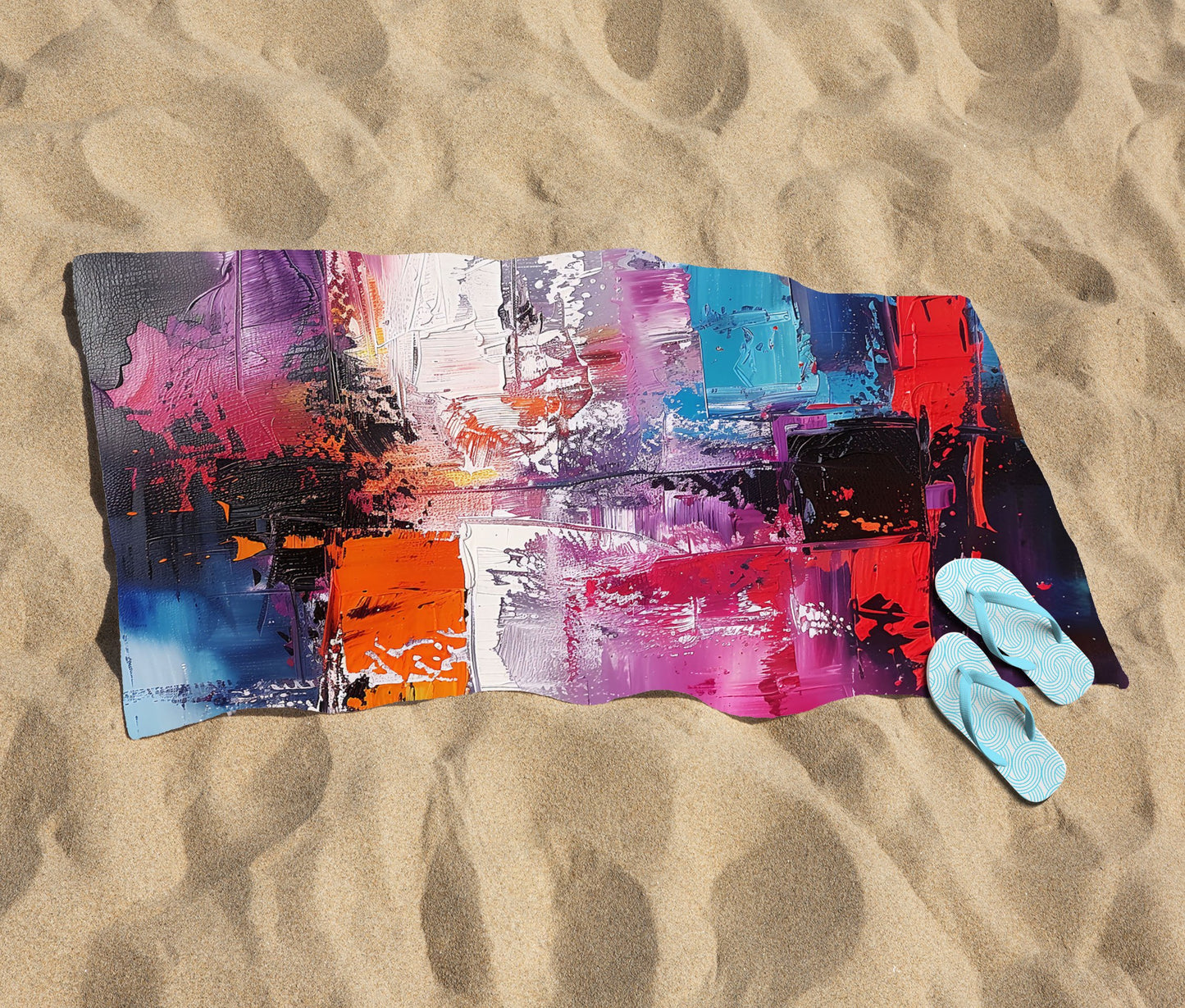 Vibrant Metropolis: A Palette Of Emotions Beach Towel