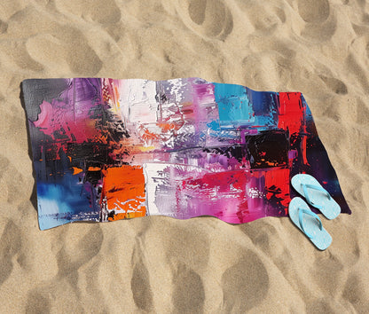 Vibrant Metropolis: A Palette Of Emotions Beach Towel