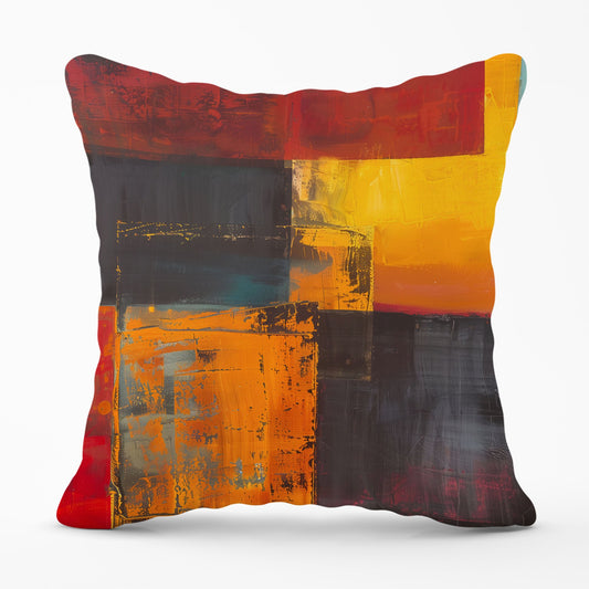 Golden Blocks Of Abstract Cushions