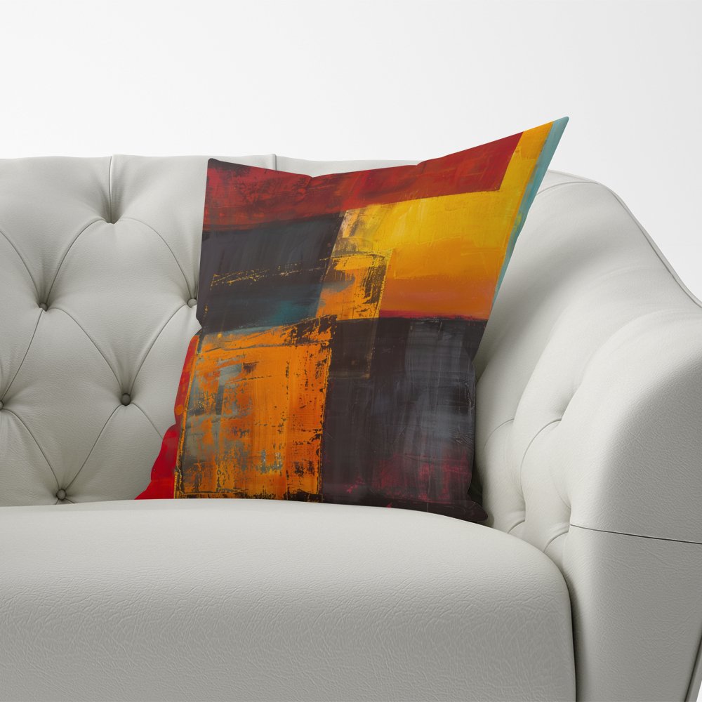 Golden Blocks Of Abstract Cushions