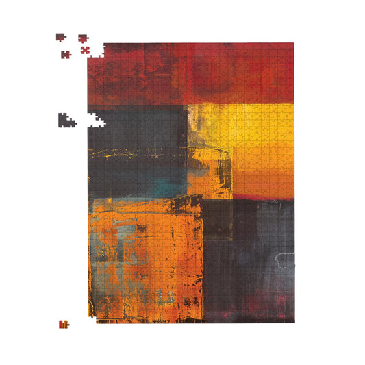 Golden Blocks Of Abstract Jigsaw Puzzle