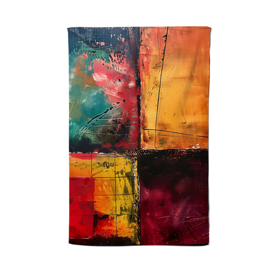 Quadrant Fusion: Colours In Conflict Tea Towel