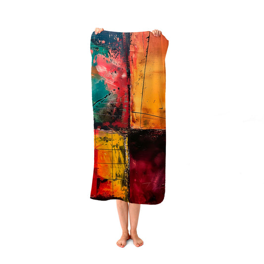 Quadrant Fusion: Colours In Conflict Beach Towel