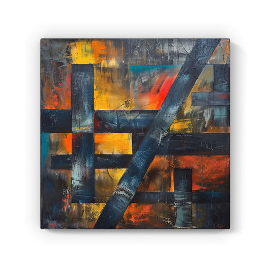 Geometric Interplay: Abstract Patterns Canvas