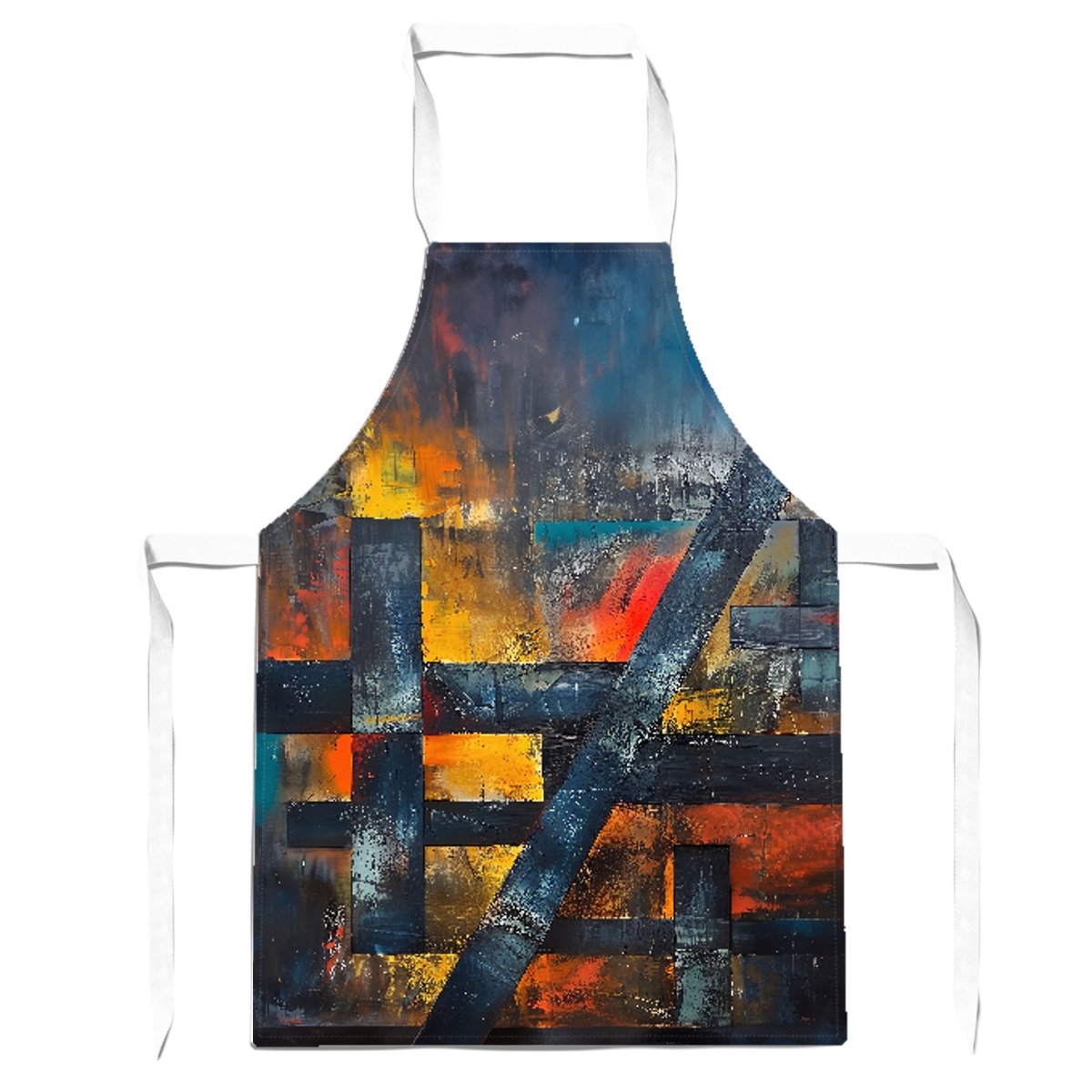 Geometric Interplay: Abstract Patterns Apron