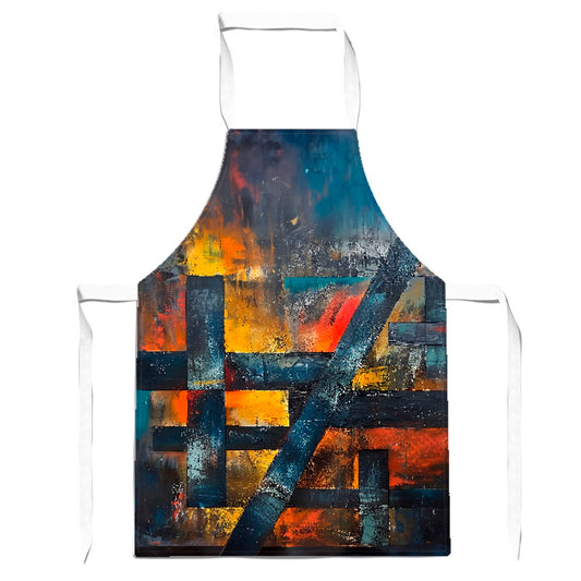 Geometric Interplay: Abstract Patterns Apron