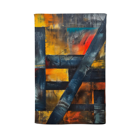 Geometric Interplay: Abstract Patterns Tea Towel