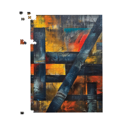 Geometric Interplay: Abstract Patterns Jigsaw Puzzle