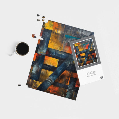 Geometric Interplay: Abstract Patterns Jigsaw Puzzle