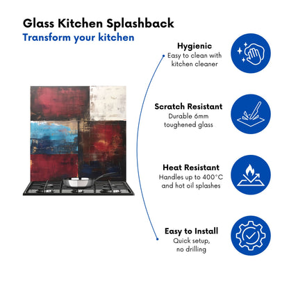 Rustic Harmony In Bold Colours Kitchen Splashback