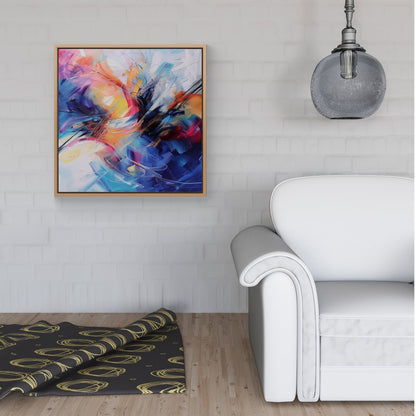 Serene Explosion: Calm Amidst Colours Framed Canvas