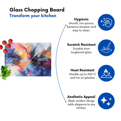 Serene Explosion: Calm Amidst Colours Chopping Board