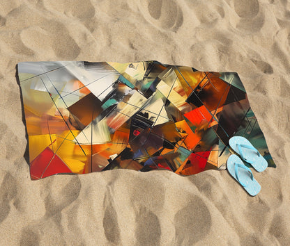 Dynamic Chaos: Energy Unleashed Beach Towel