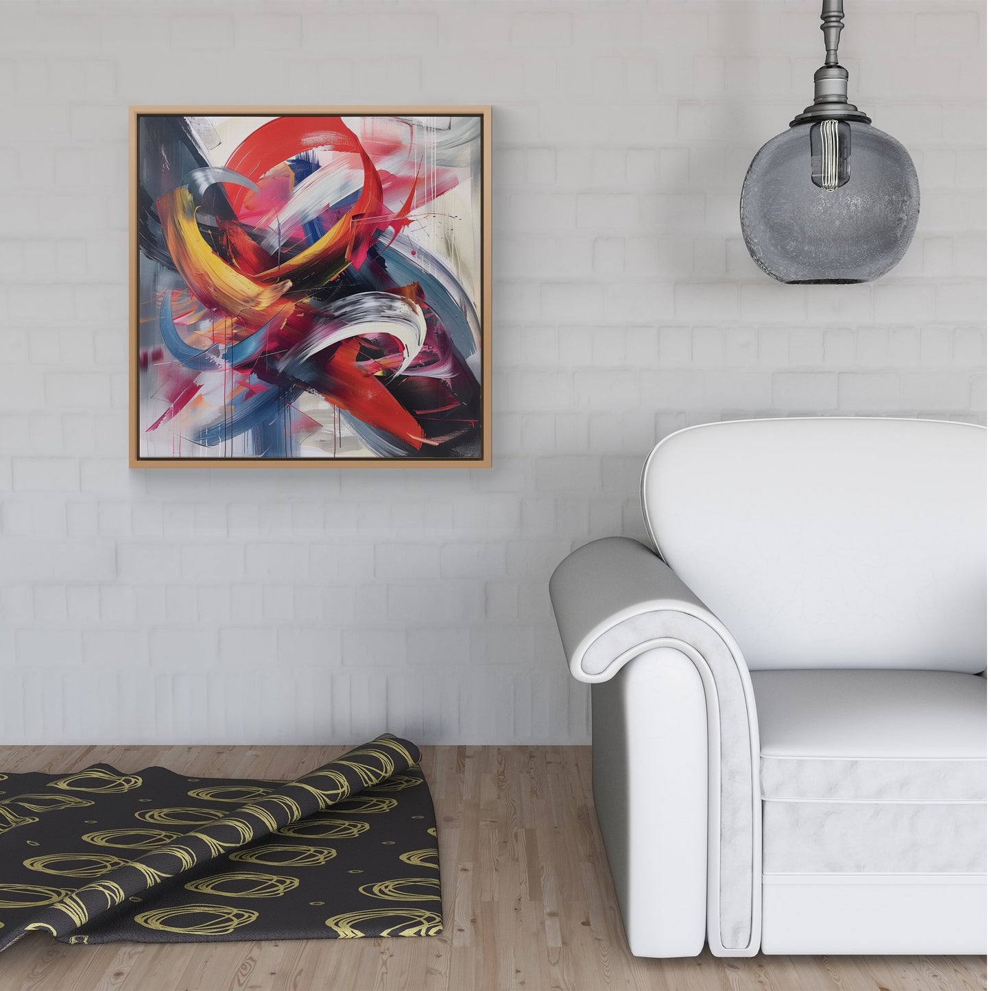 Swirling Symphony Of Colours Framed Canvas