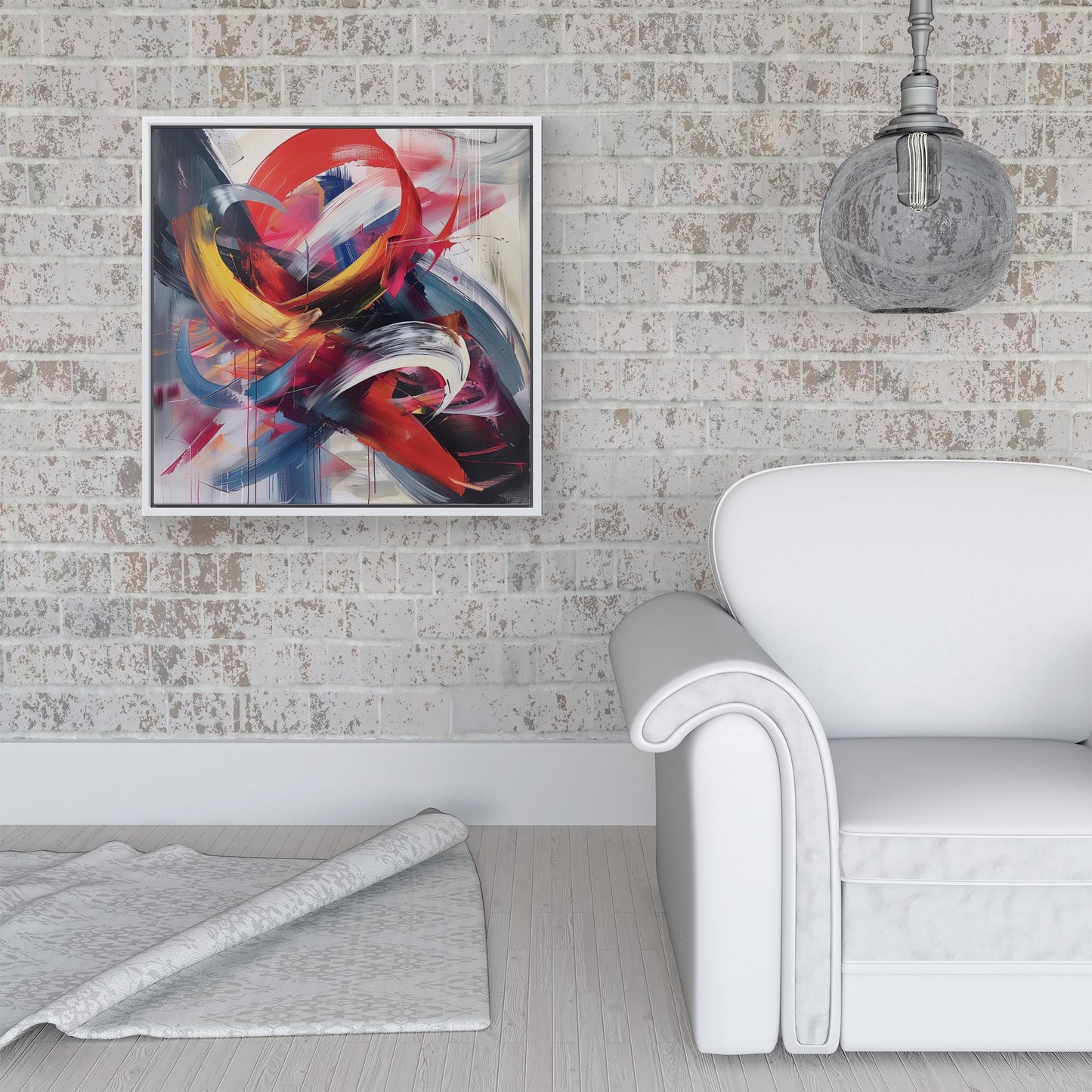 Swirling Symphony Of Colours Framed Canvas