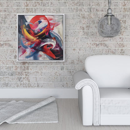 Swirling Symphony Of Colours Framed Canvas