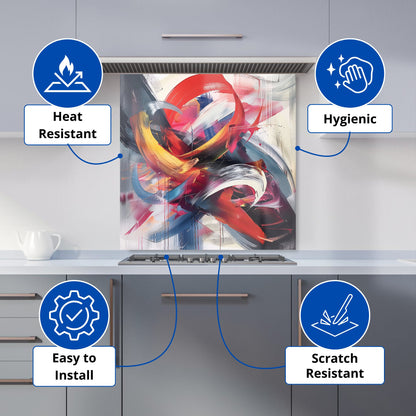 Swirling Symphony Of Colours Kitchen Splashback