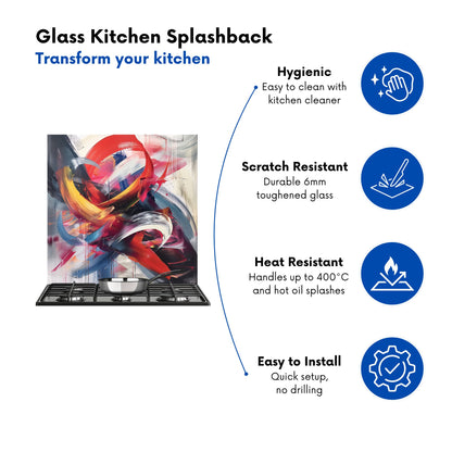 Swirling Symphony Of Colours Kitchen Splashback