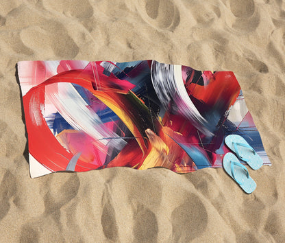 Swirling Symphony Of Colours Beach Towel