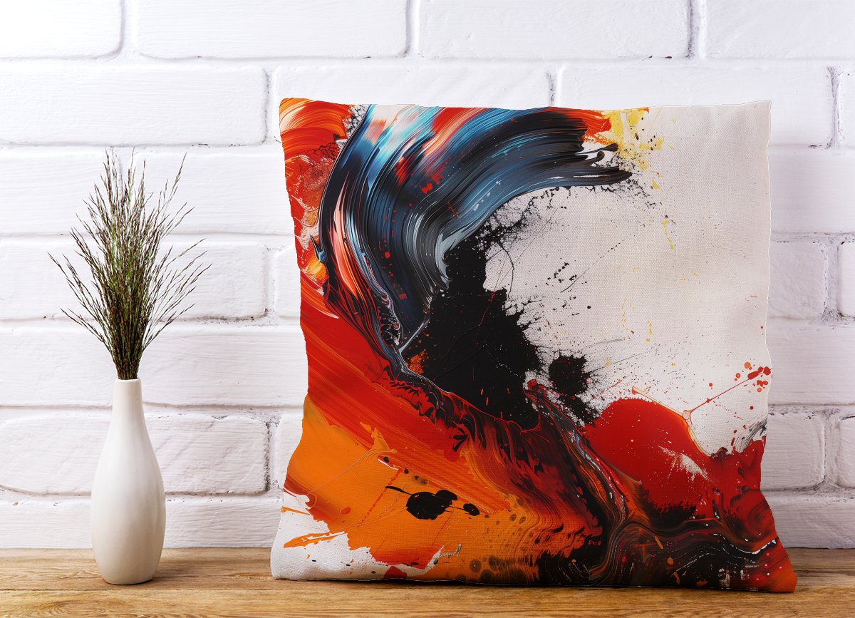 Fiery Waves: Abstract Motion Cushions
