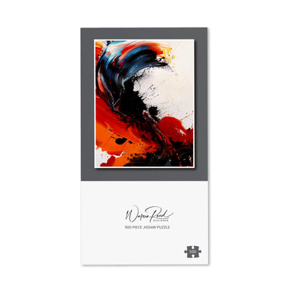 Fiery Waves: Abstract Motion Jigsaw Puzzle