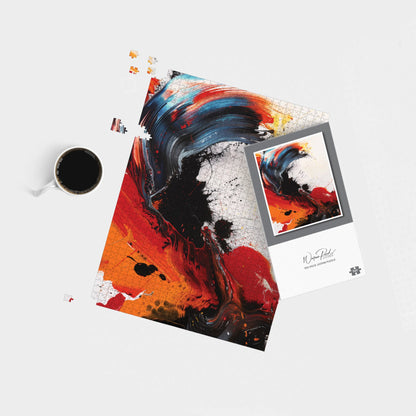 Fiery Waves: Abstract Motion Jigsaw Puzzle