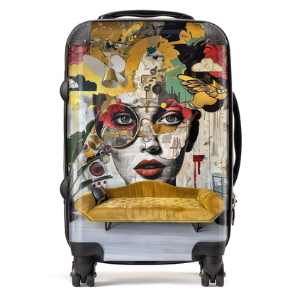 Abstract Face Behind Sofa Suitcase