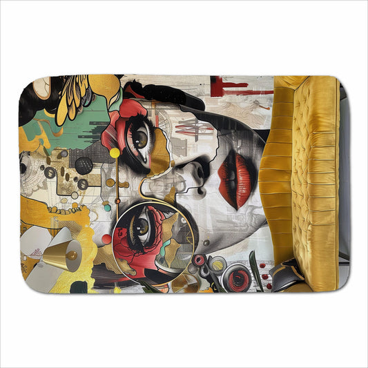 Abstract Face Behind Sofa Sherpa Blanket