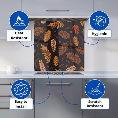 Autumn Leaves And Pinecones Kitchen Splashback