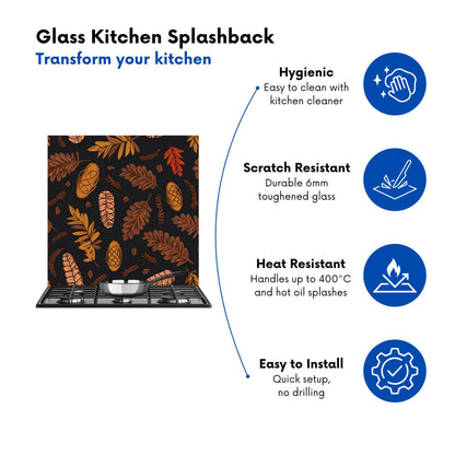 Autumn Leaves And Pinecones Kitchen Splashback