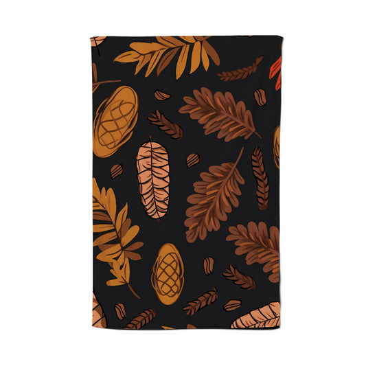 Autumn Leaves And Pinecones Tea Towel