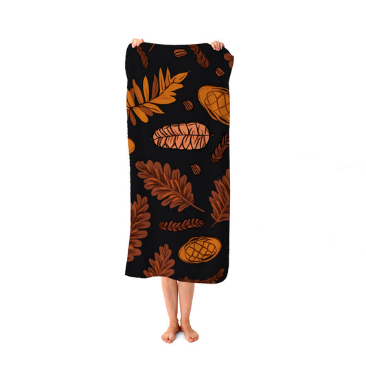 Autumn Leaves And Pinecones Beach Towel