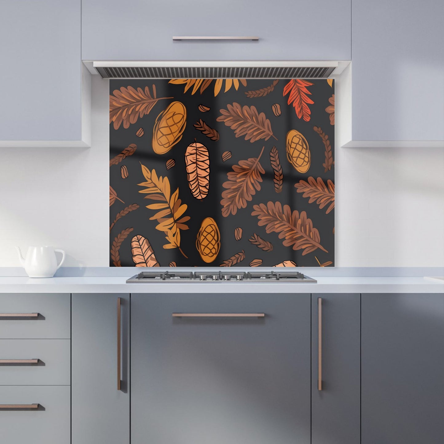 Autumn Leaves And Pinecones Kitchen Splashback