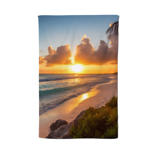 Sunrise On The Beach Tea Towel