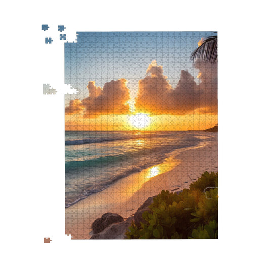 Sunrise On The Beach Jigsaw Puzzle