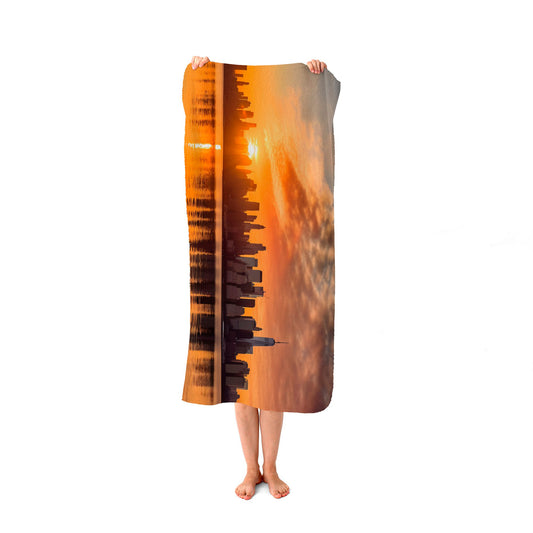 New York At Sunrise Beach Towel
