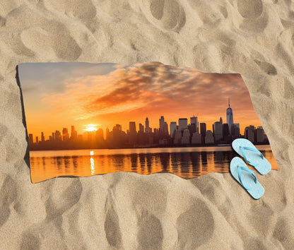 New York At Sunrise Beach Towel