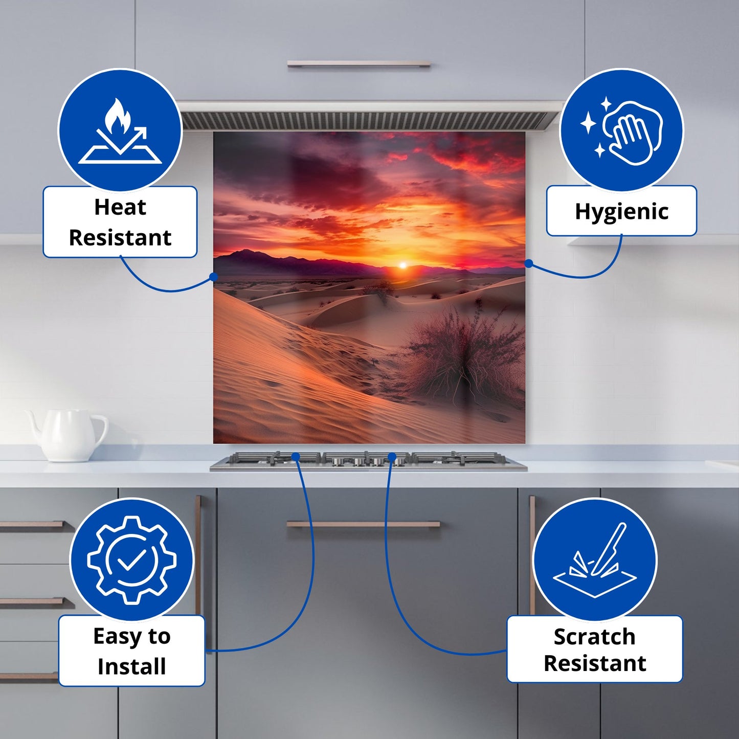 Sunset In The Desert Kitchen Splashback
