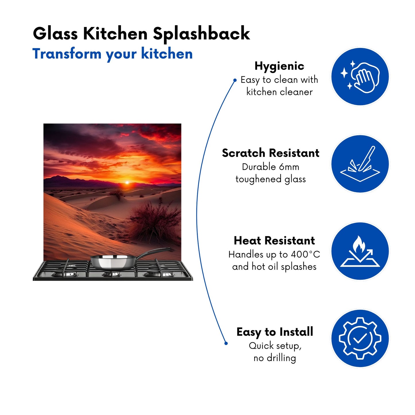 Sunset In The Desert Kitchen Splashback