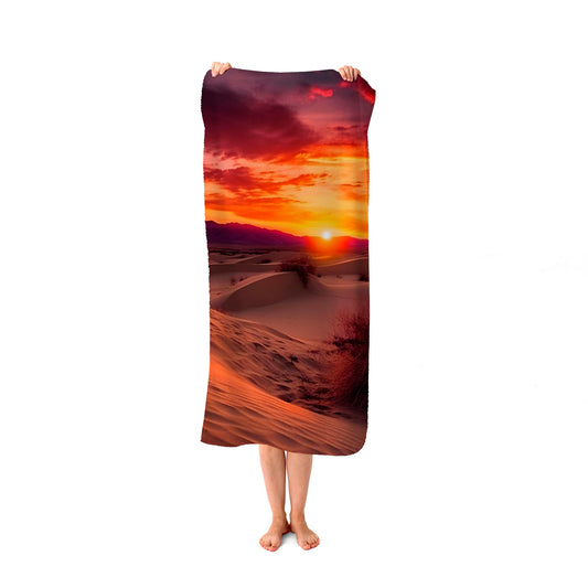 Sunset In The Desert Beach Towel