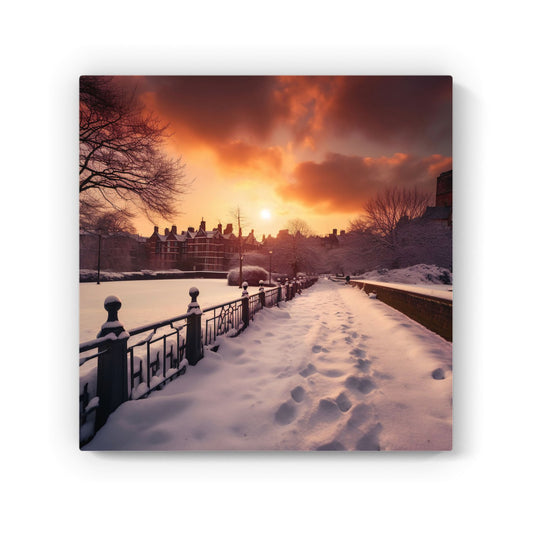 A Snowy Walk In London Canvas