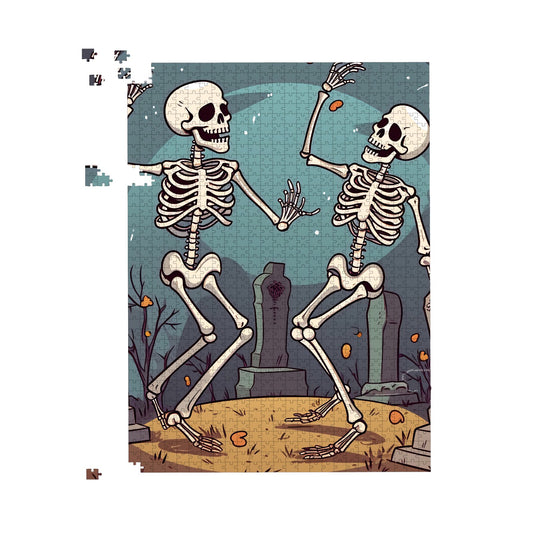 Dancing Skeletons In A Graveyard Jigsaw Puzzle