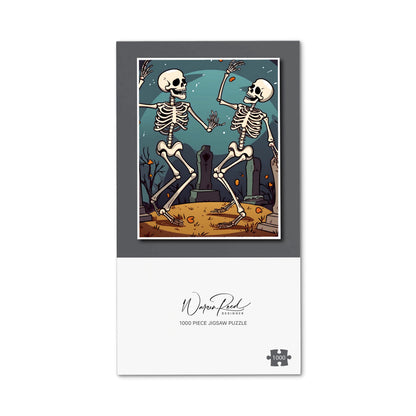 Dancing Skeletons In A Graveyard Jigsaw Puzzle